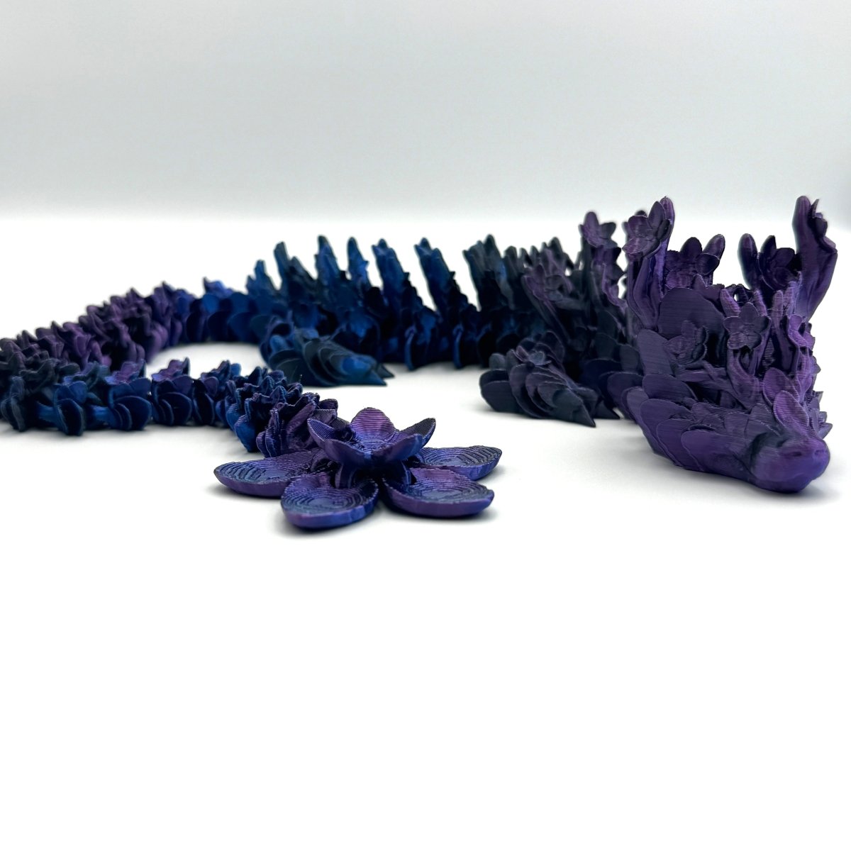 Cherry Blossom Dragon: Exquisite 22" 3D Printed Flexible Cherry Blossom Dragon - Cosmic Chameleon